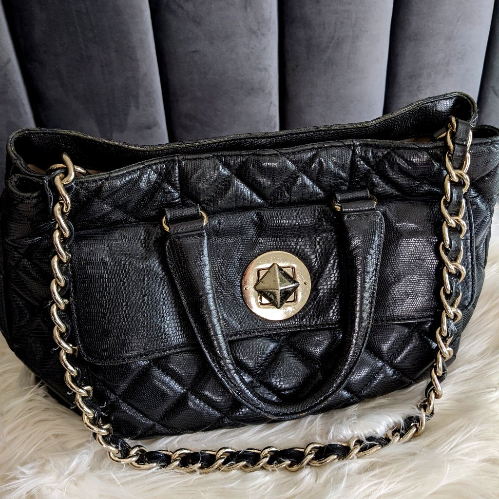 Kate Spade Black Quilted Leather Shoulder Bag